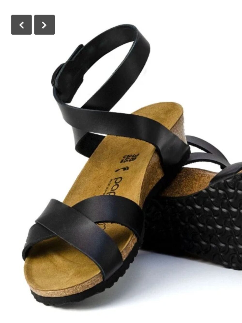 Birkenstock Papillio Lola Black Leather Sandals Size EU 38 US 7-7.5 Like New